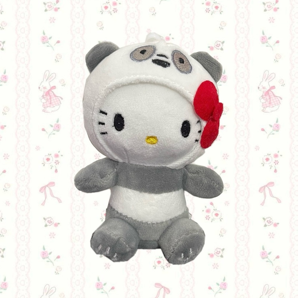 We Bare Bears Panda Hello Kitty Bag Charm Sanrio